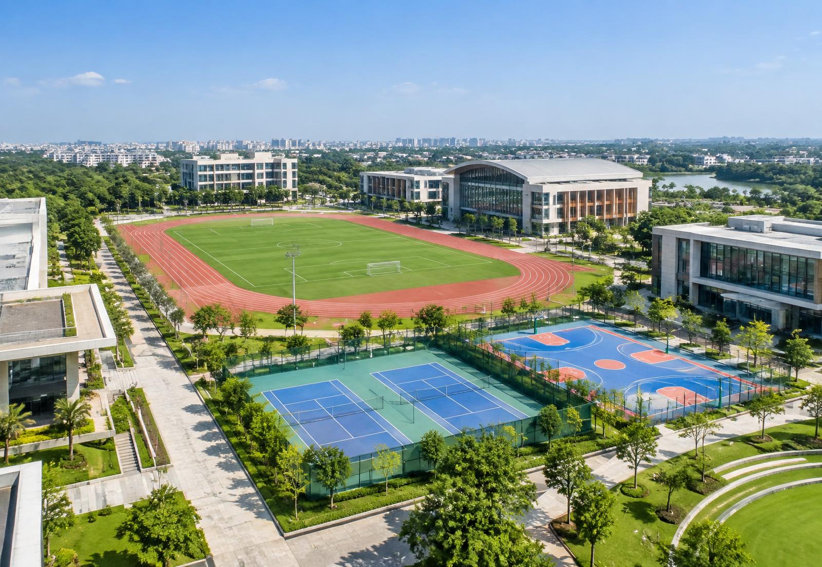 Modern multi-sport training campus in daylight